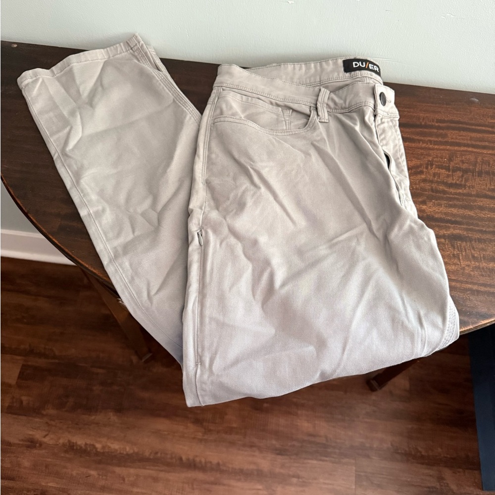 Gray Chino Pants with Smooth Cotton Texture